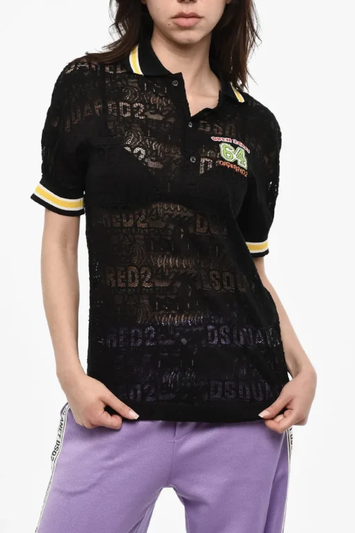 Polo In Pizzo A Maniche Corte>Dsquared2 Hot