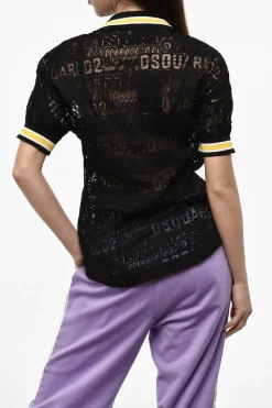 Polo In Pizzo A Maniche Corte>Dsquared2 Hot