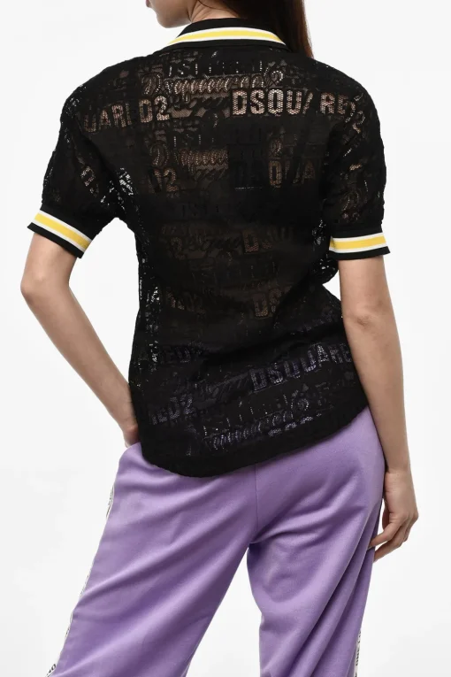 Polo In Pizzo A Maniche Corte>Dsquared2 Hot