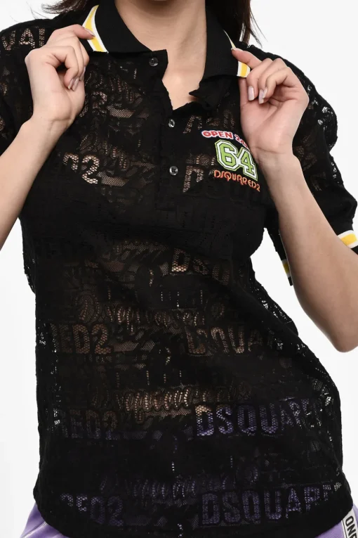Polo In Pizzo A Maniche Corte>Dsquared2 Hot