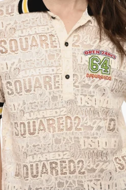 Polo In Pizzo con Logo All-Over></noscript>Dsquared2 Fashion