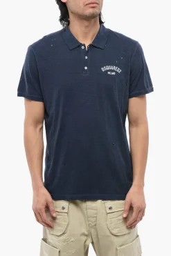 Polo Tennis Fit Effetto Distressed>Dsquared2 Hot