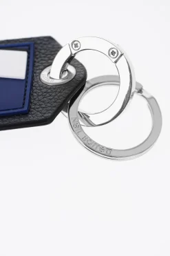 Online Portachiavi con Pendente in Pelle Martellata e Dettaglio Thunderbolt Uomo Portachiavi