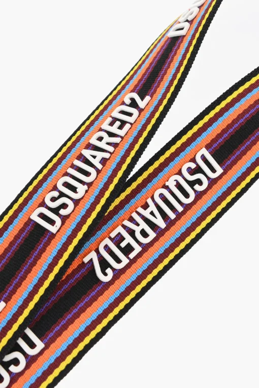 Portachiavi da Collo a Righe Multicolor con Logo in Rilievo>Dsquared2 Hot