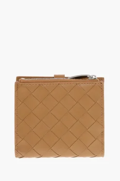 New Portafogli Bifold in Pelle Intrecciata Donna Portafogli
