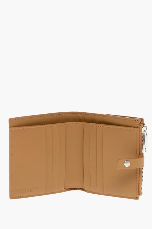 New Portafogli Bifold in Pelle Intrecciata Donna Portafogli