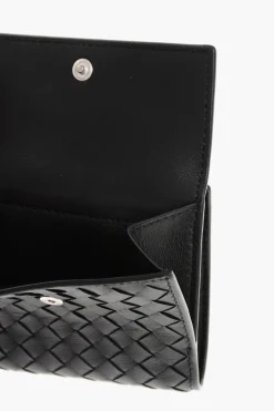 Hot Portafogli Bifold in Pelle Intrecciata Donna Portafogli