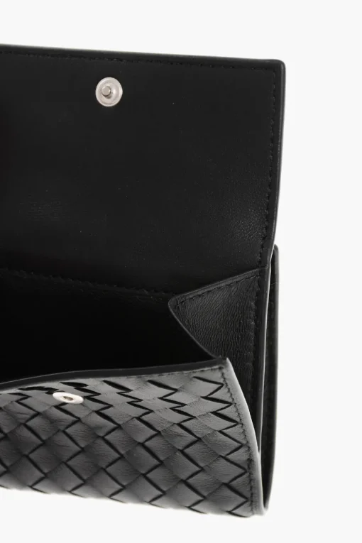 Hot Portafogli Bifold in Pelle Intrecciata Donna Portafogli