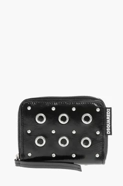 Portafogli in Vernice con Occhielli Decorativi>Dsquared2 Outlet