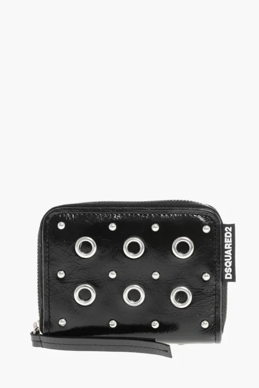 Portafogli in Vernice con Occhielli Decorativi>Dsquared2 Outlet