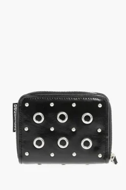 Portafogli in Vernice con Occhielli Decorativi>Dsquared2 Outlet