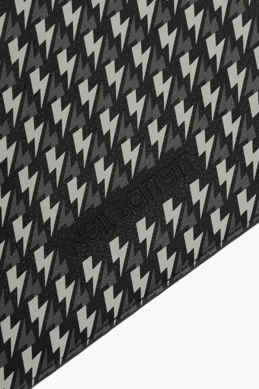 Outlet Pouch in Pelle con Logo All-Over Uomo Pochette E Buste