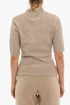 Hot Pullover A Collo Alto Con maniche 3/4 Donna Maglieria