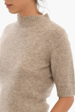 Hot Pullover A Collo Alto Con maniche 3/4 Donna Maglieria