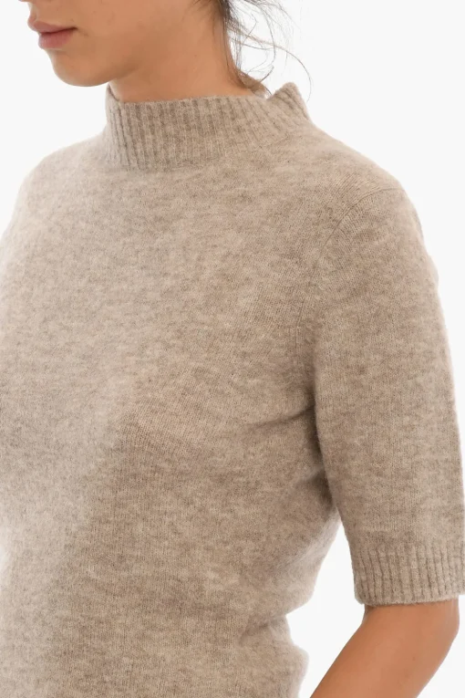 Hot Pullover A Collo Alto Con maniche 3/4 Donna Maglieria
