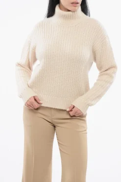 Pullover a Collo Alto in Misto Cashmere con Logo Ton sur Ton>Gucci Sale