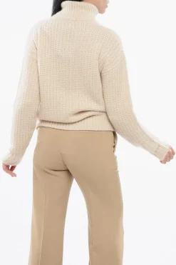 Pullover a Collo Alto in Misto Cashmere con Logo Ton sur Ton>Gucci Sale