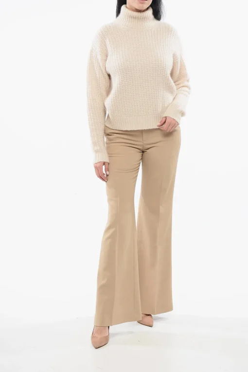 Pullover a Collo Alto in Misto Cashmere con Logo Ton sur Ton>Gucci Sale