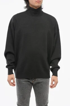 Discount Pullover a Collo Alto in Lana Vergine Uomo Maglieria