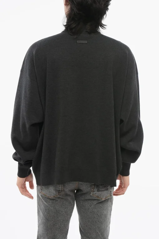 Discount Pullover a Collo Alto in Lana Vergine Uomo Maglieria