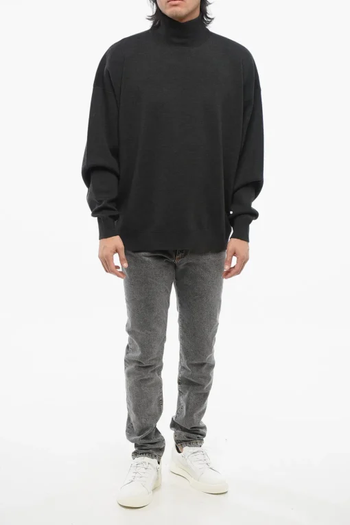 Discount Pullover a Collo Alto in Lana Vergine Uomo Maglieria
