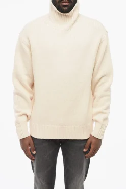 Hot Pullover a Collo Alto in Lana Uomo Maglieria