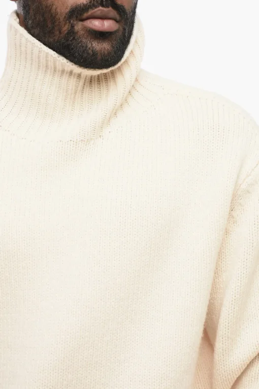 Hot Pullover a Collo Alto in Lana Uomo Maglieria