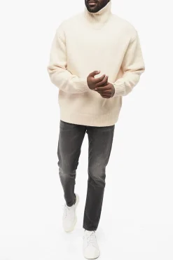 Hot Pullover a Collo Alto in Lana Uomo Maglieria