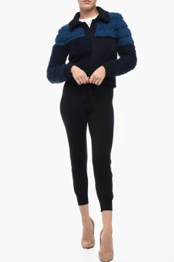 Pullover Crop in Lana con Collo a Polo></noscript>Bottega Veneta Outlet