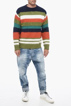 Pullover Fuzzy in Misto Lana con Fantasia a Righe></noscript>Dsquared2 Best