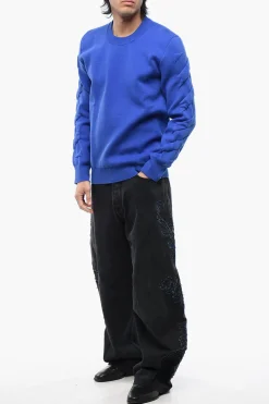 Discount Pullover Girocollo Con Dettagli In Rilievo Uomo Felpe