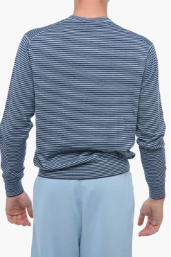 Outlet Pullover Girocollo Con Stampa A Righe Uomo Maglieria