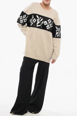 Online Pullover Girocollo FAGGI in Misto Cashmere con Ricamo in Paillettes Donna Maglieria