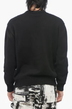 Pullover Girocollo in Cotone con Logo in Jacquard>Alexander McQueen Online