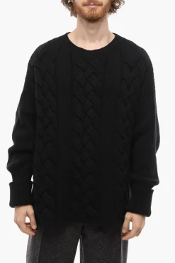 Pullover Girocollo in Misto Mohair Aran>RAMAEL New