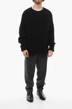 Pullover Girocollo in Misto Mohair Aran></noscript>RAMAEL New