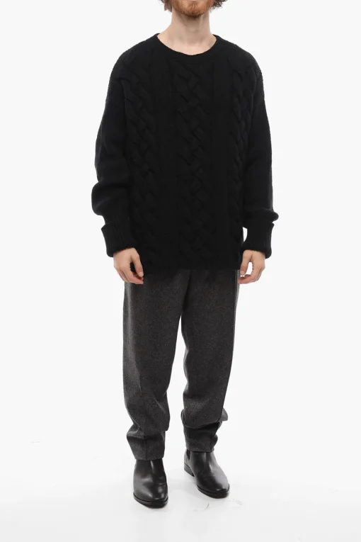 Pullover Girocollo in Misto Mohair Aran>RAMAEL New