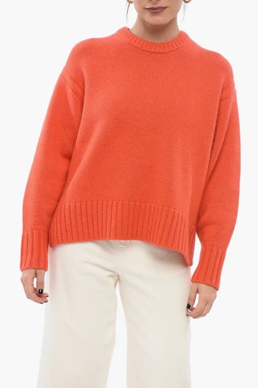 Outlet Pullover Girocollo in Puro Cashmere Donna Maglieria