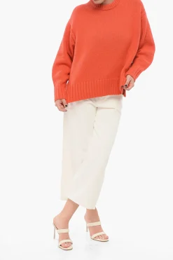 Outlet Pullover Girocollo in Puro Cashmere Donna Maglieria