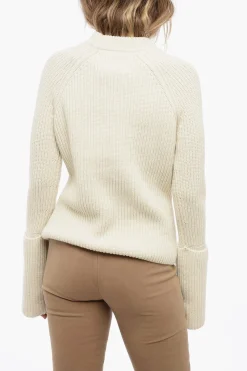 Best Pullover in Cashmere a Coste con Doppio Polsino Donna Maglieria