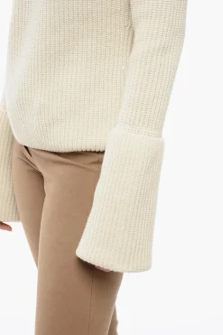 Best Pullover in Cashmere a Coste con Doppio Polsino Donna Maglieria