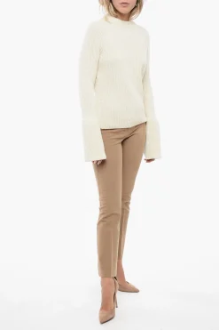 Best Pullover in Cashmere a Coste con Doppio Polsino Donna Maglieria