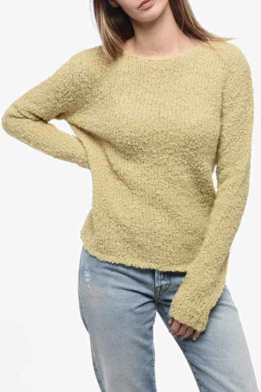 Pullover in Lana Bouclè con Ampia Scollatura>Gentryportofino New