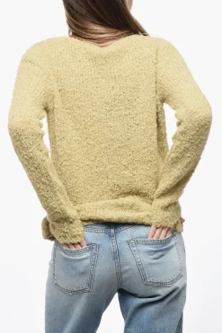 Pullover in Lana Bouclè con Ampia Scollatura>Gentryportofino New
