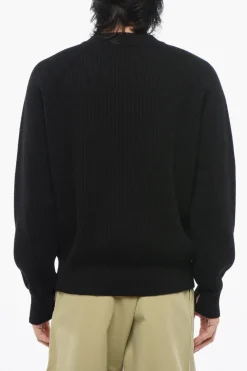 Sale Pullover in Lana con Zip Decorativa Uomo Maglieria
