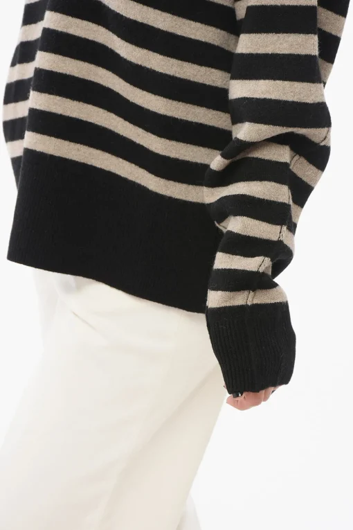 Pullover in Misto Lana a Righe Awning con Collo a Polo>RAG&BONE Sale