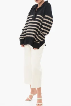 Pullover in Misto Lana a Righe Awning con Collo a Polo></noscript>RAG&BONE Sale