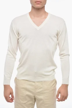 Fashion Pullover In Misto Lana Con Collo A V Uomo Maglieria