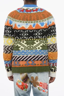 Pullover in Misto Lana GLOBETROTTER con Motivo Fairisle>Dsquared2 Fashion