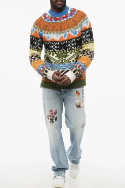 Pullover in Misto Lana GLOBETROTTER con Motivo Fairisle></noscript>Dsquared2 Fashion